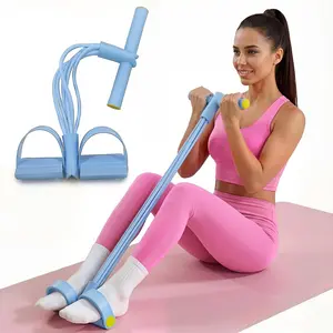 Multifunction 8-Tube Pedal Resistance Bands with Handles, Pull up Assistance, Yoga, Ab Workout, Home Gym Equipment, Full Body Exercise Trainer for Men & Women (Blue)