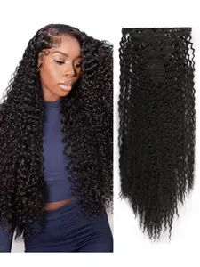 Deep Curl Nine-Piece Hair Clip Set, Seamless Curly Hair Repair, Adds Density, Fake Hair Pieces, Styling and Shaping, Curly Pop Hairpiece, Synthetic Hair Piece, Synthetic Hair Extensions