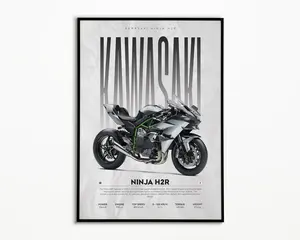 Ninja H2R Poster unframed  | | Hyper Motorcycle Poster unframed  | Super Motorcycle Print | Art Print | Poster unframed  | Home Decor | Wall Decor