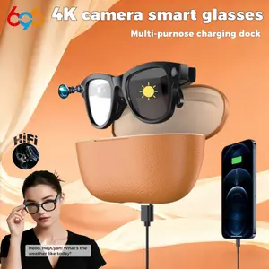 M02 Ultra Smart Glasses AI Real-time Translation 4K Camera Bluetooth Headset Photochromic Lenses Portable Charging Case Multifunctional Smart Glasses Smart Audio Glasses