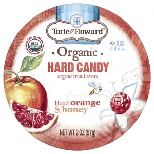 Torie & Howard Organic Hard Candy, Blood Orange & Honey, 2 oz (57 g)