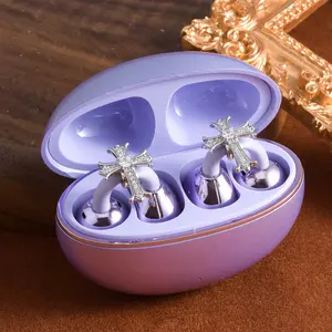 Earphone Clips Suitable For Freeclip Headphones, Diamond-Studded Cross-Shaped Ear Clip Buckle, , Unique, Exquisite, Compact, And High-End