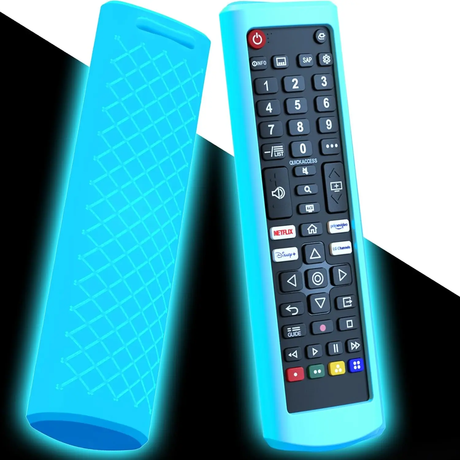 Case for  TV Remote,  Cover Compatible with  Remote Control for  TV AKB Series  TV Remote Cover Glow in The Dark Blue