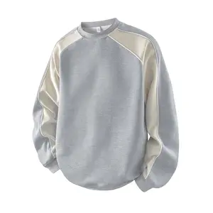 Men’s streetwear color-block crewneck athletic top, spring/autumn long-sleeve sweatshirt, casual versatile outerwear #SummerVibes