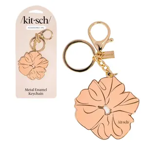 Terracotta Scrunchie Metal Enamel Keychain