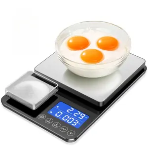Dual Platform Digital Kitchen Scale, 33lb/15kg & 0.001oz/0.01g Precision, Two Scales in One, Coffee & Food Scale, Dual Display, Stainless Steel, Tare, g/oz/lb/ml