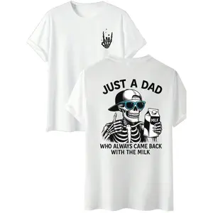 Buy Milk Back Skull Graphic T-Shirt, Front & Back Print, Heavyweight 100% Cotton, Retro Vintage Unisex Tee