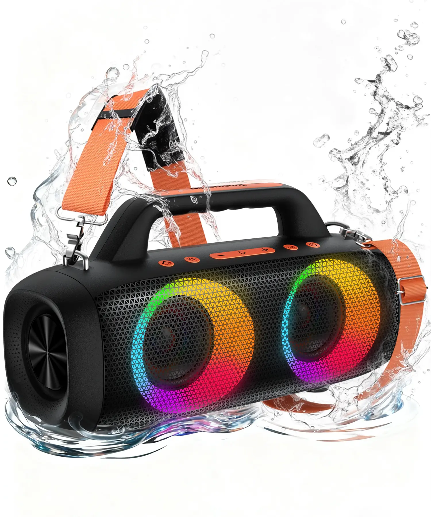[Summer Wins] TAGRY Wireless Portable Audio Bluetooth Speaker,60W Powerful Sound with Deep Bass,IPX6 Waterproof,24H Playtime,Bluetooth 5.4,Adjustable Handle,RGB Lights,Wireless Stereo Pairing for Smartphone for Familiy, Friend and Birthday