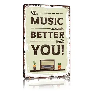 Motivational Wall Decor Metal Sign Inspirational Positive Quotes Music Better You!Room Decor For Living Room Bedroom Classroom Study Room Aluminum 8 X 12 Inch