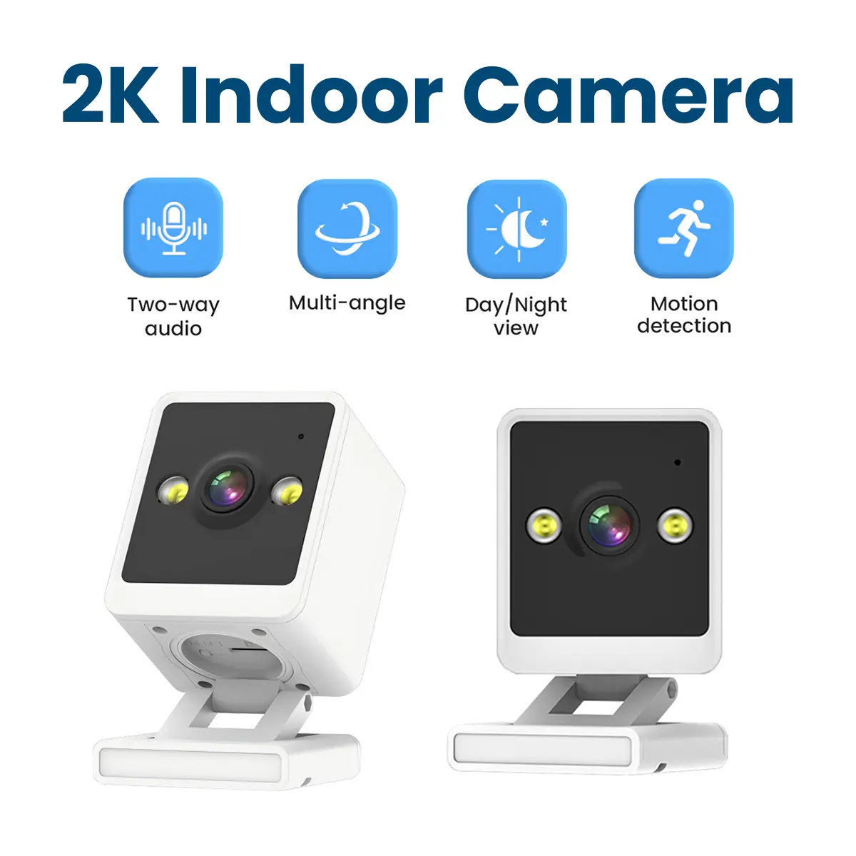 Flycloud 702 Wireless Security Camera - Plug-in Wi-Fi Smart Home Camera, Magnetic Easy Install, 3MP HD 1296P, 2-Way Audio, Night Vision, Motion Sensor Alert, Cloud/TF Storage, AP Offline Mode, Charging Cable Included