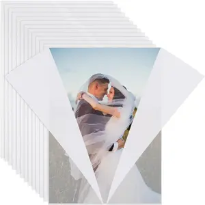 100 Pack Pre-Folded Vellum Jackets for 5x7 Invitations 115 GSM Translucent Vellum Paper Invitation Sleeves Wedding Invitation Wraps for Weddings Birthdays Baby Showers