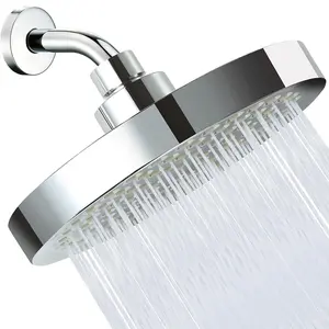 High-pressure Stainless Steel Shower Head with Silicone Nozzles, Wall Mounted Bathroom Shower Head, Bathroom Accessories, Pressure Showerhead