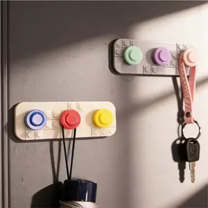 Magnetic Wall Hook Hanger, No Drilling Required Adhesive Organizer, Creative Storage Solution for Keys Bags Towels Accessories, Modern Home Entryway Use, Storage Hooks