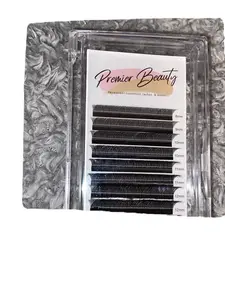 Premier Beauty Eyelash Extensions - 12 Pieces in Black Color - Ideal for Makeup and Cosmetic Use