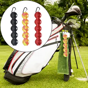 Silicone Golf Bag Protective Cover Portable Golf Equipment, Unisex Golf Accessories Silicone Protective Case, Small Ball Cover, Mini Ball Bag, Multi-Color Ball Clips, 5 Balls Set
