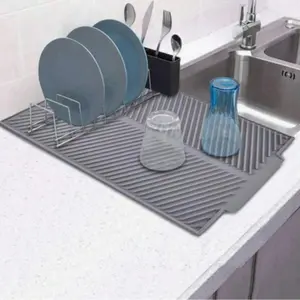 Kitchen Sink Drain Mat, 1 Count Non-slip Heat Resistant Silicone Drain Pad, Multifunctional Insulated Mat for Kitchen Sink, Kitchen Counter