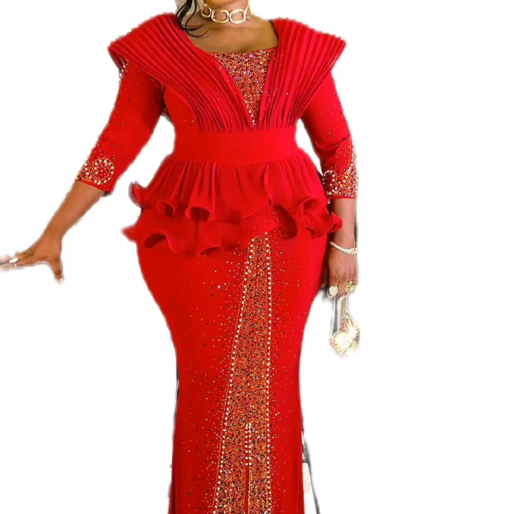 Elegant Unique Turkey Party Dress with Ruffled Skirt and Beaded Details for Special Occasions