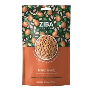 Ziba Foods Trail Pairing - Sweet Apricot Kernels & Dried Mulberries Mix - Non-GMO, Vegan, Whole 30 & Paleo - High in Fiber, Iron & Immune Boosting Antioxidants - Salty & Sweet Healthy Snack, 5.3 oz