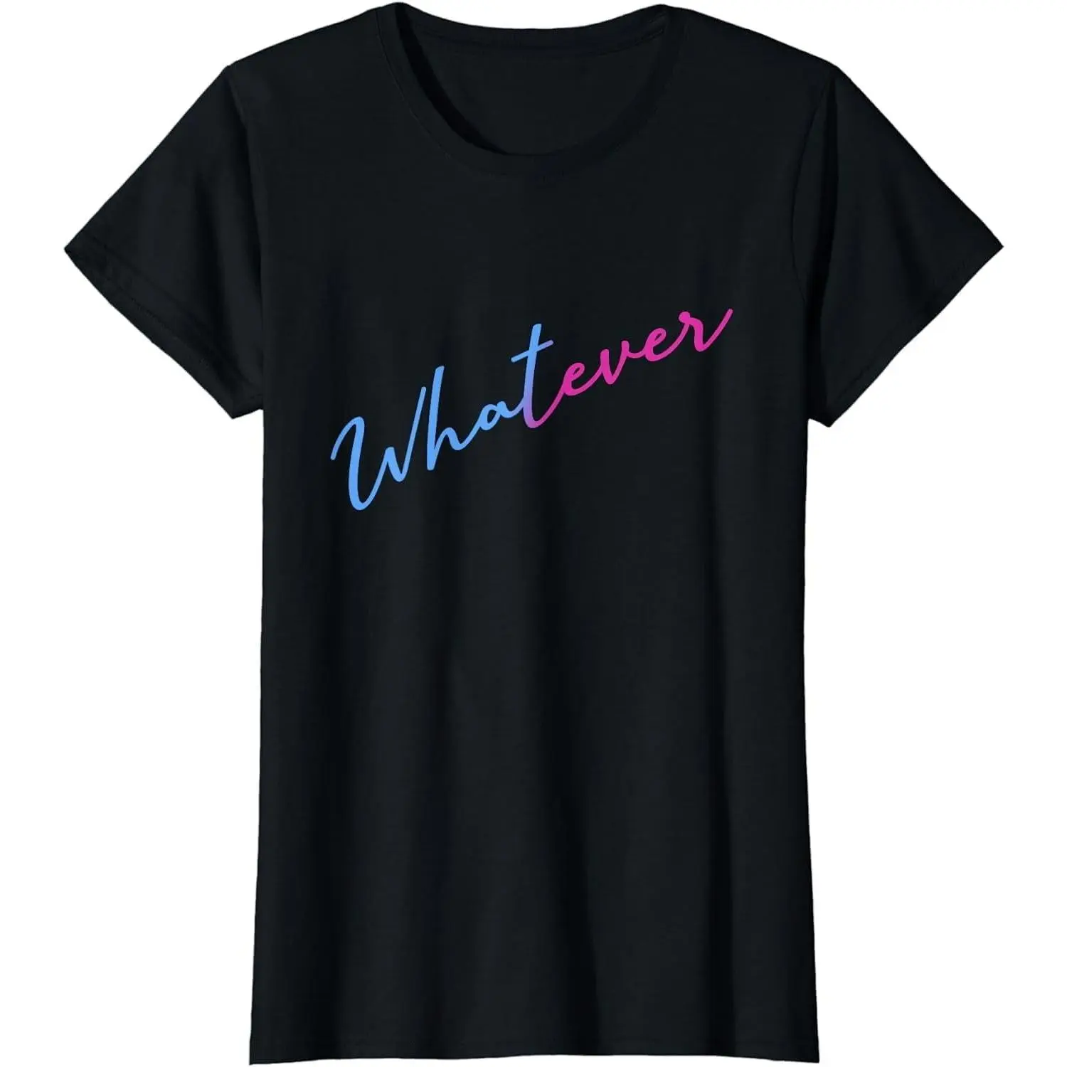 Women's Graphic T-Shirt, Vintage "Whatever" Slogan Top in 100% Cotton, Casual Round Neck Short Sleeve for Everyday Wear, Shortsleeve