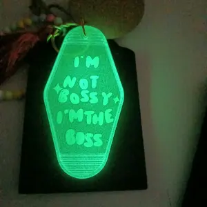 Customized Glow in the Dark Keychain - Personalized Handmade Accessory acrylic keychains motel keychains