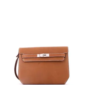 Pre-owned HERMÈS Leather Clutches & Wristlets Hermes Kelly Depeches Pouch Barenia 25 by Rebag