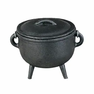 Cast Iron Cauldron with Lid & Carry Handle for Rituals (4.5")