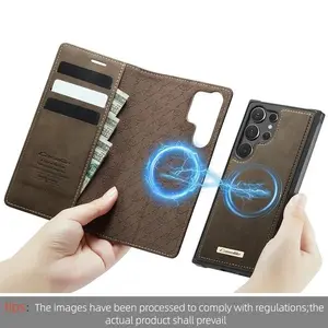 Detachable Magnetic Wallet Leather Flip Case For Samsung Galaxy S25 S26 Ultra / S25 FE For Magsafe Book Cover