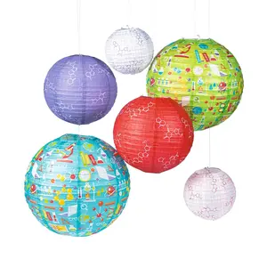 8" - 16" Science Party Hanging Paper Lanterns - 6 Pc.