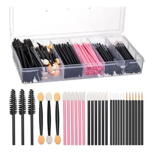 300PCS Disposable Makeup Applicators Kit with Organizer Box – Includes Mascara Wands, Lip Gloss Brushes, Eyeshadow & Eyeliner Applicators, Brow Spoolies – Hygienic Beauty Tools for Makeup Artists & Daily Use