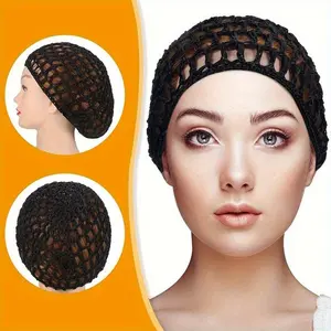 1pcs Cotton Black Wig Caps For Wig Weaving Cap Mesh Base Machine Made With Adjustable Strap Hair Net For Sleeping