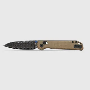 Kizer Begleiter 2.9 Damascus V3458.2CDA2. Norplex UltreX Micarta Damascus, Outdoor Camping Cooking Knife