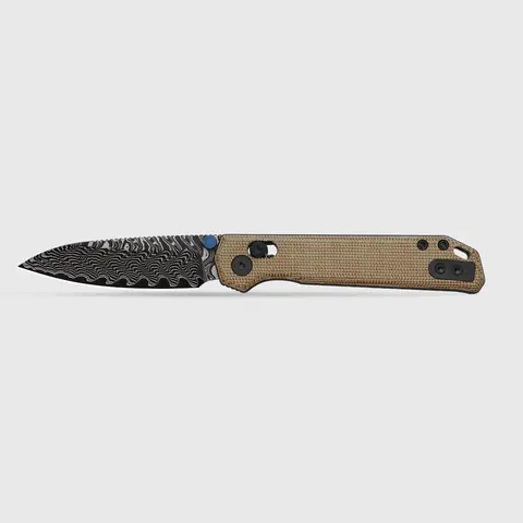 Kizer Begleiter 2.9 Damascus V3458.2CDA2. Norplex UltreX Micarta Damascus, Outdoor Camping Cooking Knife