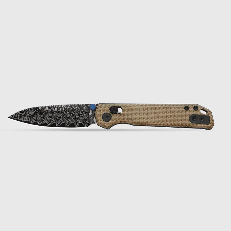 Kizer Begleiter 2.9 Damascus V3458.2CDA2. Norplex UltreX Micarta Damascus, Outdoor Camping Cooking Knife