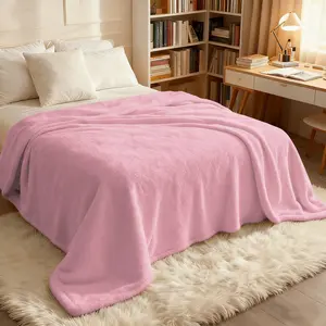 Luxury Light Flannel Blanket, Ultra Soft Warm Plush Microfiber 280gsm, Lightweight Cozy Blanket, Gentle Soft Blanket, Soft Fluffy Blanket, Perfect for Bed Sofa Long Couch, Ideal for Cold Winter Nights