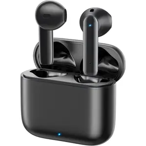 Wireless Earbuds 40H Playtime 8H Continuous Playtime Bluetooth Ear Buds, IPX6 Waterproof Stereo Sound Bluetooth Wireless Headphones with Microphone and Charging Case for iOS Android Sports Black