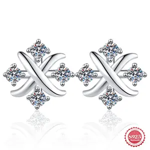 European  American Seiko High End Small Windmill S925 Sterling Silver Moissanite Earrings Suitable For Both Men Women Ideal Daily Wear And Gifts For Weekends  Outings Parties Anniversaries Mother's Day Christmas And Other Festivals