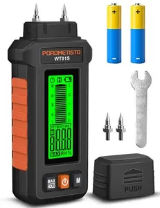 POROMETISTO-WT01S 5 in 1 Moisture Meter, POROMETISTO 5 Modes Wood Moisture Meter with Three-Color Backlight, Data Hold & Max Measurement, Ideal for Wood (Oak/Pine/Walnut) and Building Materials outdoor plant