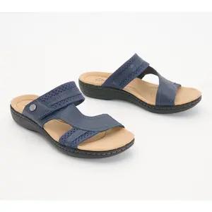 Clarks Collection Leather Slide Sandals - Laurieann Cara