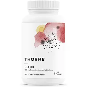 THORNE - CoQ10 - 100mg Optimally Absorbed Ubiquinone Supplement - Supports Heart Health, Brain Function, Cellular Energy Production & Healthy Aging* - Third-Party Certified - Gluten-Free - 60 Softgels
