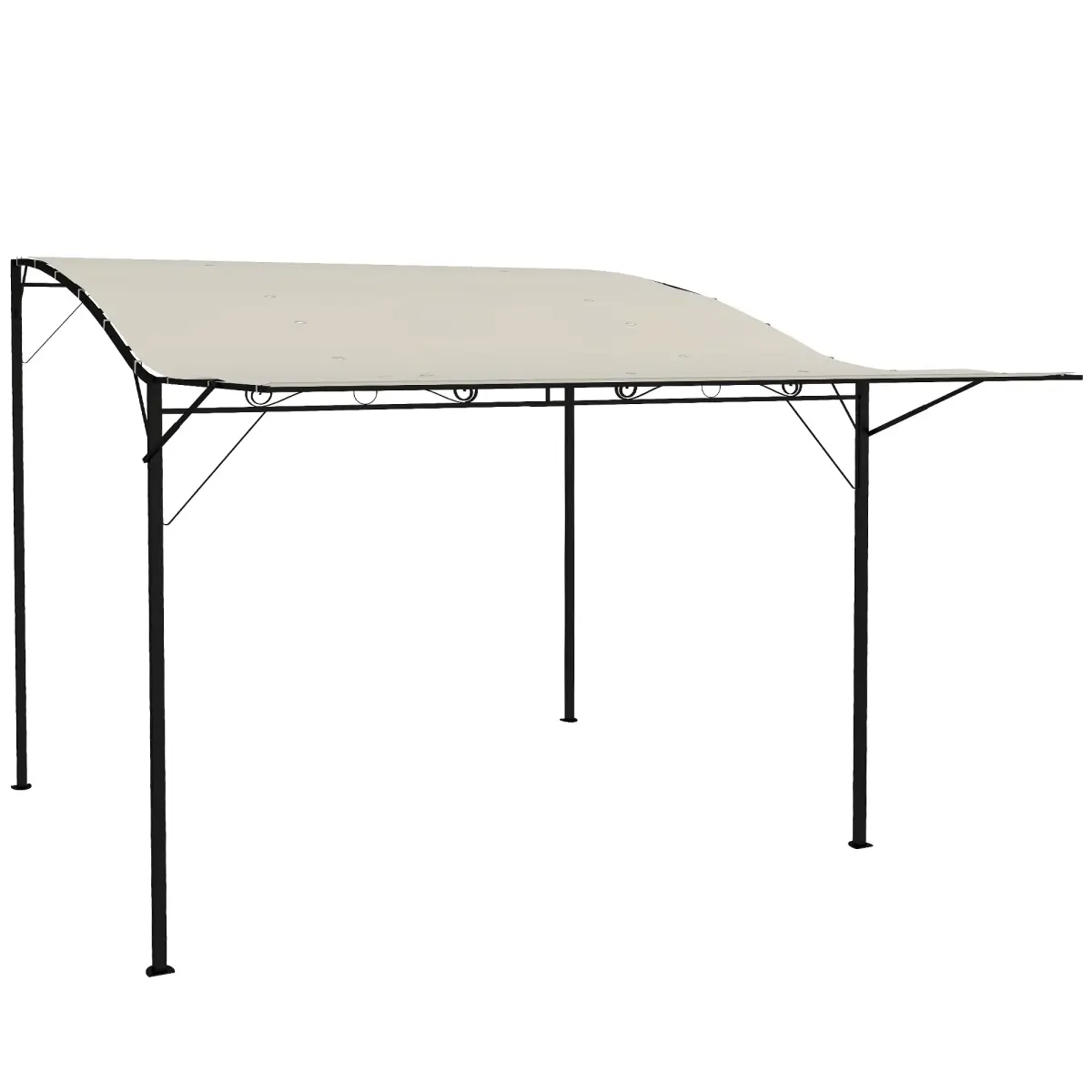 212 Main 84C-135V02CW 10 x 8 ft. Outsunny Outdoor Pergola & Patio Gazebo, Cream White & Black Frame