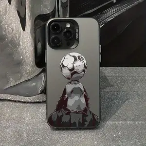 Phone case: Energetic Black Soccer Player Portrait TPU Shockproof Full-Body Precision Case Suitable for IPhone17 11 12 13 14 15 16 Pro Max Air Plus