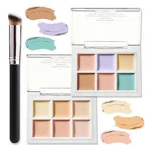 Correcting Concealer Contour Palette - Long Lasting Waterproof Cream Contour Foundation with 6 Versatile Shades for Dark Circles & Blemishes