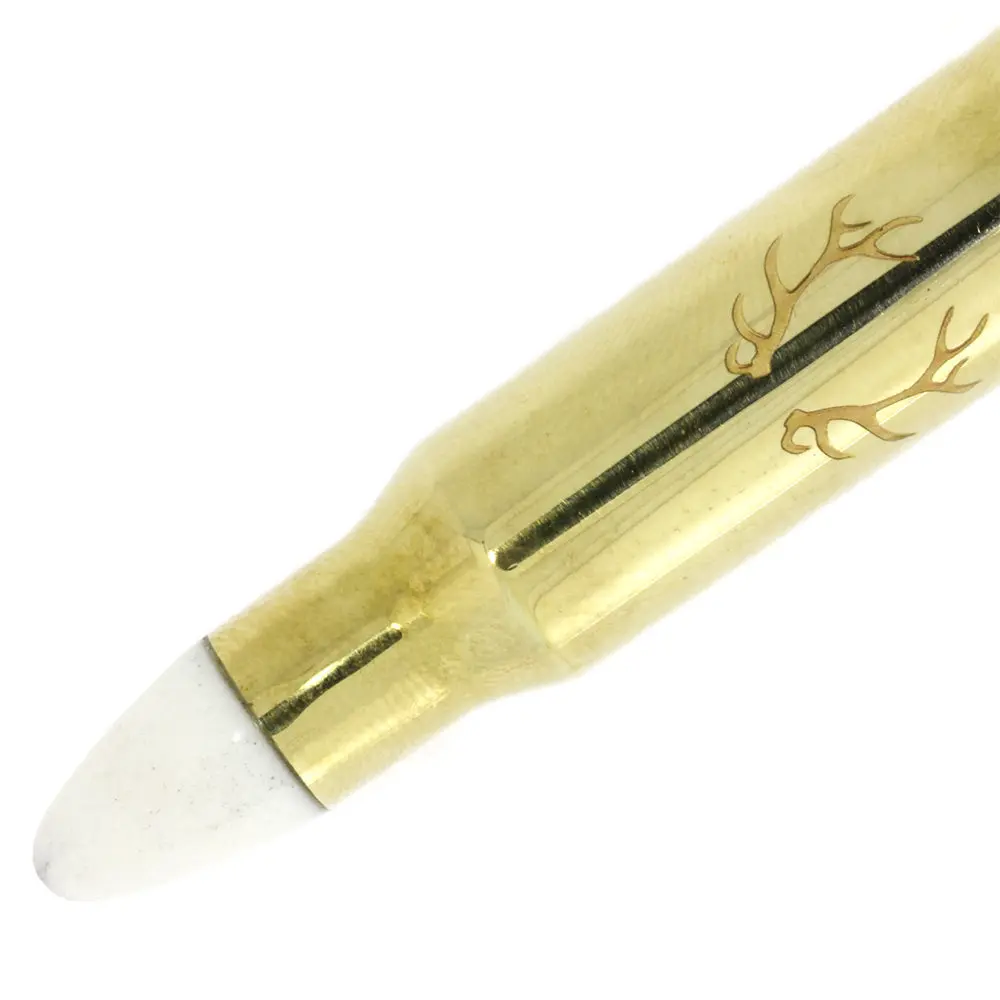 Bullet Casing Pendant, White Antler Inside a Brass Casing, Hunting Necklace
