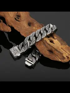 New Trendy Gear Wheel Fashion Personalized Jewelry, Creative Floral Cast Men's Bracelet, Casual Hand Chain