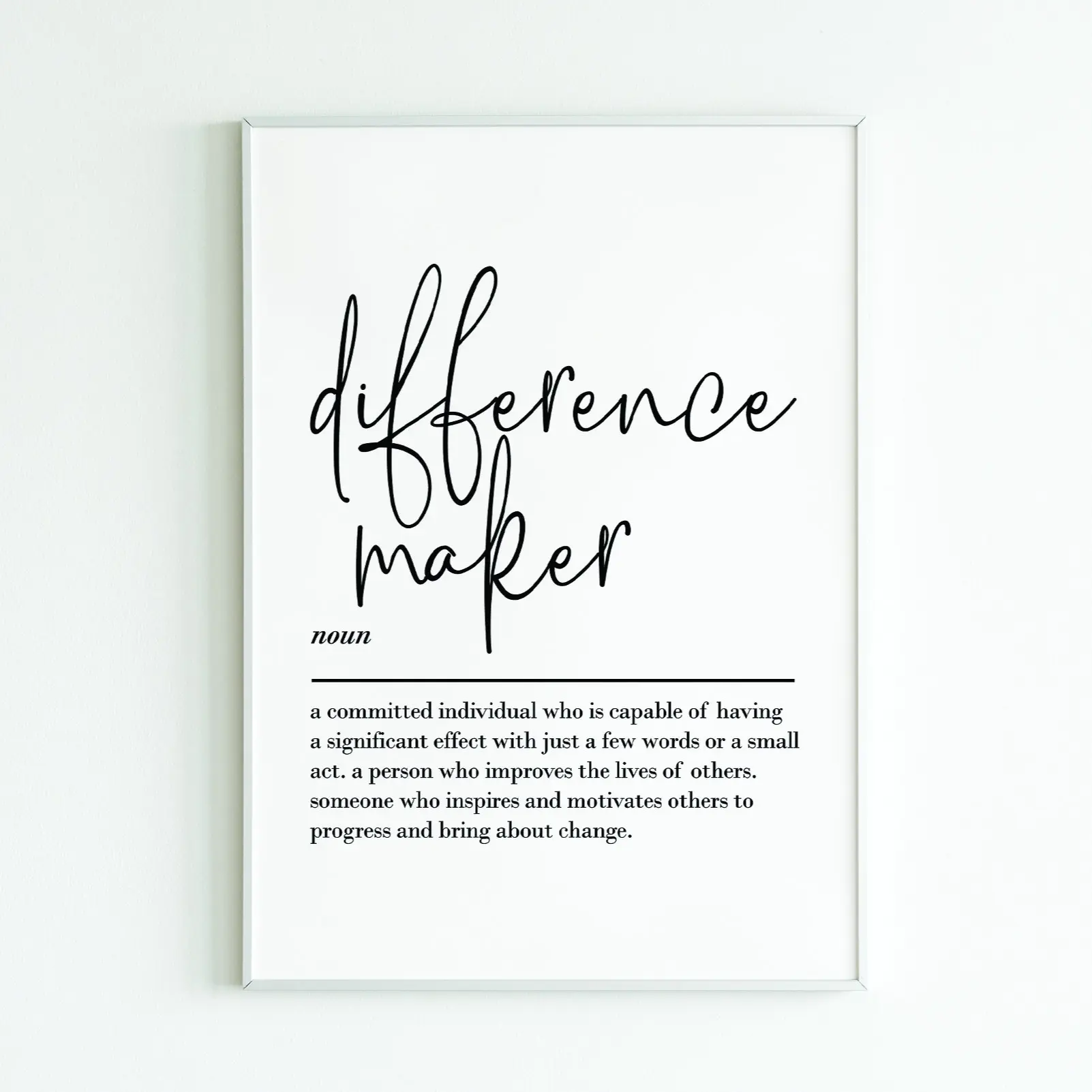 Difference Maker Definition, Print Wall Art, Poster No Frame, Teacher Gifts, Thank You Gift, Mentor Gift, Coach Gift, Gift For Her