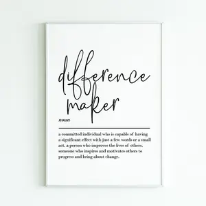 Difference Maker Definition, Print Wall Art, Poster No Frame, Teacher Gifts, Thank You Gift, Mentor Gift, Coach Gift, Gift For Her