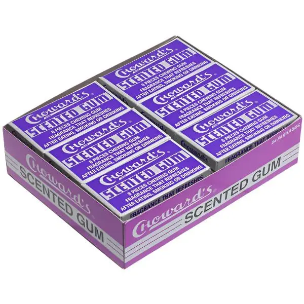 Choward's Scented Gum 24 ct. - Firm and Chewy Mints with Aromstic Violet Flavor - 24 Count Pack Snack Fruit Perfume