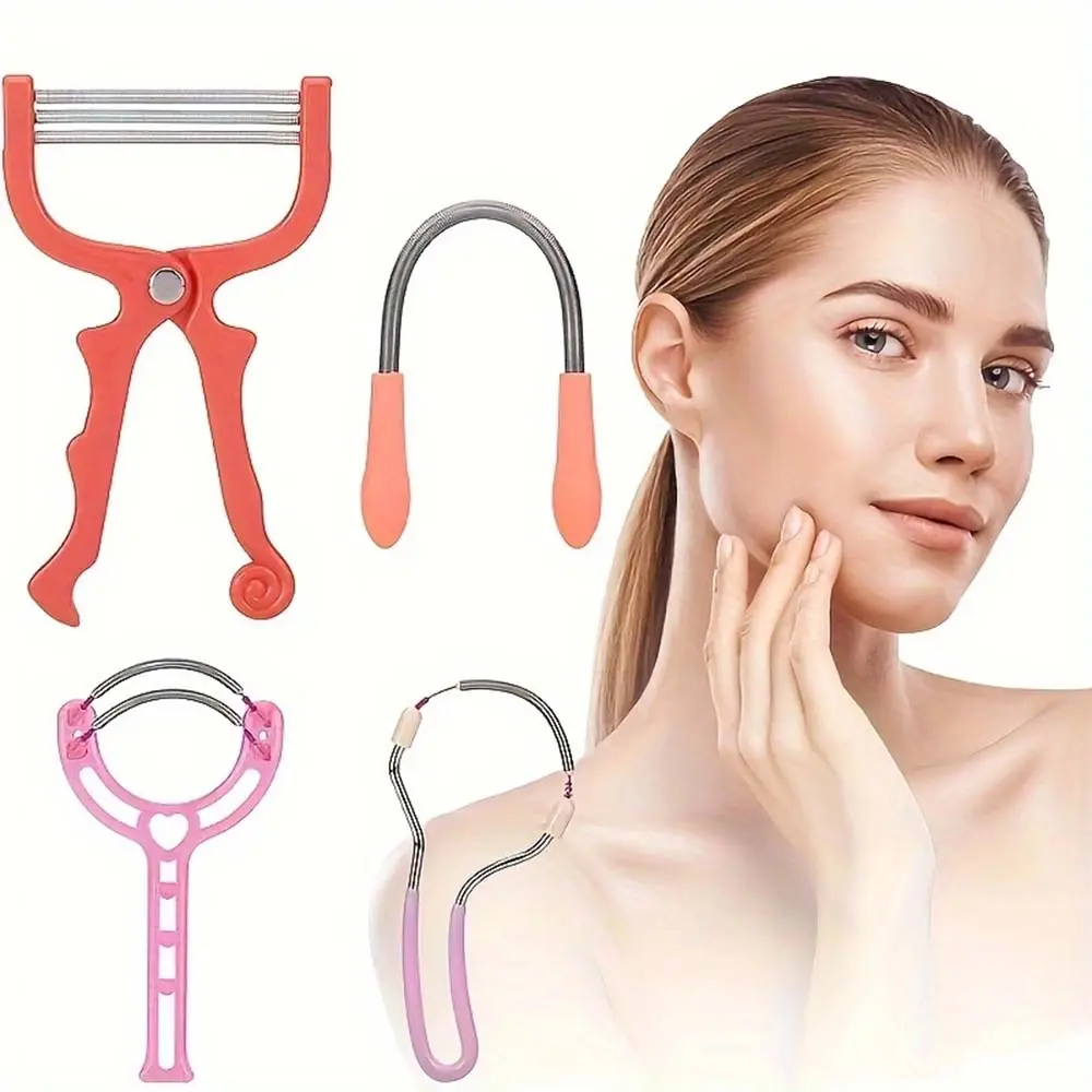 Portable Spring Hair Remover for Women, 4 Counts/set Hair Removal Tool for Face, Chin, Cheeks, Beard, Upper Lip, Facial Hair Removal Tool, Skincare, Facial Care Tools, Self Care Tool, Daily Beauty Tool, Beauty Tool