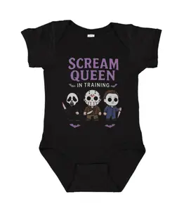 Scream Queen In Training Onesie, Funny Quotes Baby Clothing, Cotton Baby Bodysuit, Baby Shower Gifts, Newborn Baby Onesie
