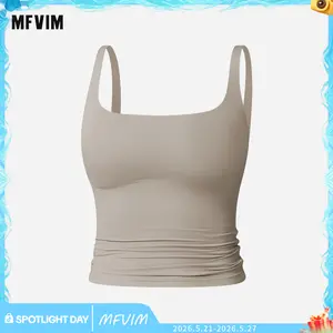 MFVIM Women's Solid Color High Performance Tank Tops - High Stretch Sporty, Tummy Slimming, Breathable Sleeveless Gym Tee, Athletic Style Activewear for Yoga, Gym, Everyday Tops All Seasons